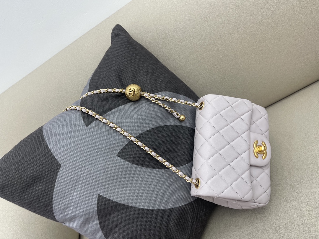 Mini Classic Flap Lambskin Bag AS1786 Light Purple/Gold